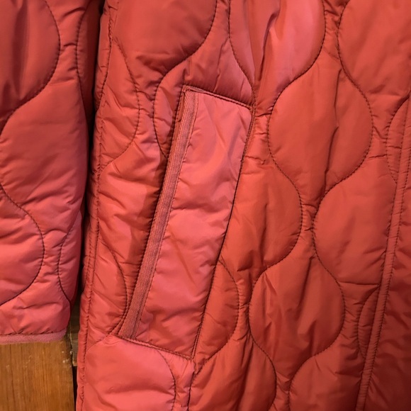 Women's Quilted Red Coat - Picture 3 of 4